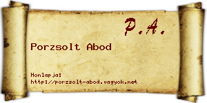 Porzsolt Abod névjegykártya